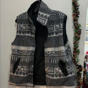 Geometric Patterned Gray Vest